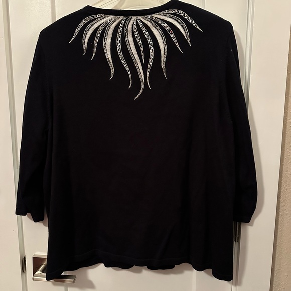 Bob Mackie Black Embellished Women's Top 2X - Picture 4 of 9